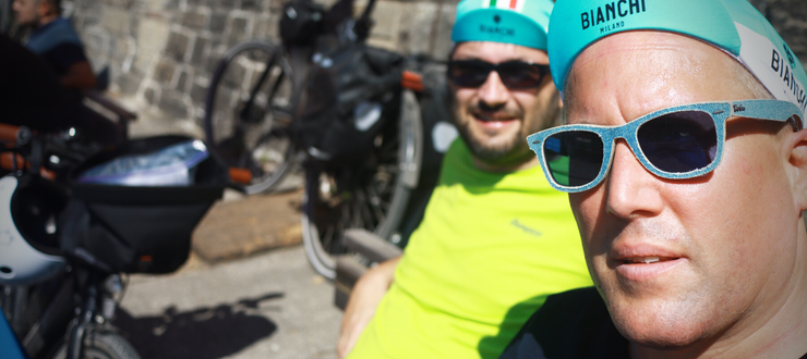 Pause auf der E-Bike-Tour durch Italien